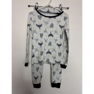 Batman Boys Size 6 Pajamas Shirt Pant Set Gray Cotton PJs Sleepwear 2 Piece